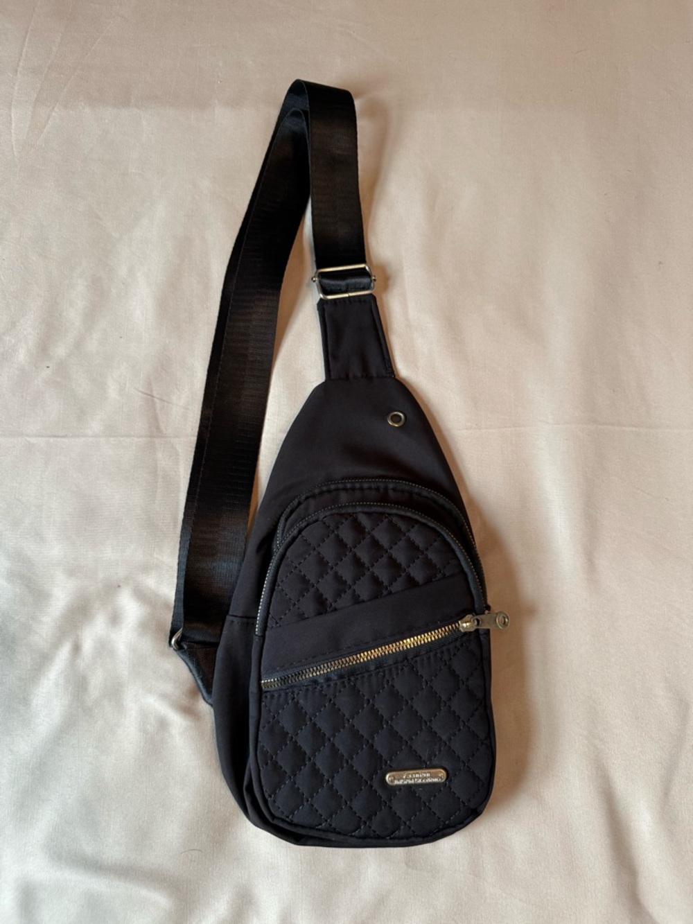 Quilted Black Women's Crossbody Sling Bag